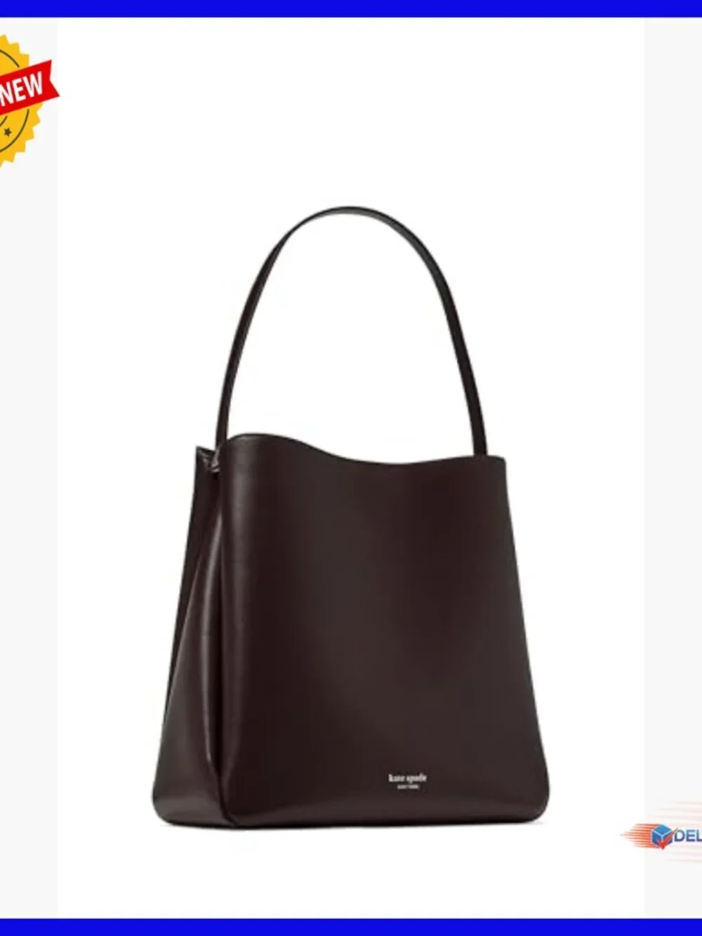 Large Leather Hobo Shoulder Bag with Zipper Closure
